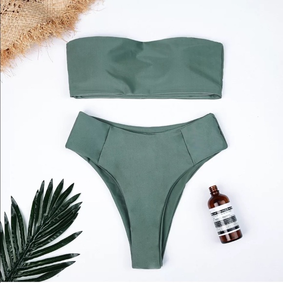 luxyvill Other - Green high waist bandeau swimsuit